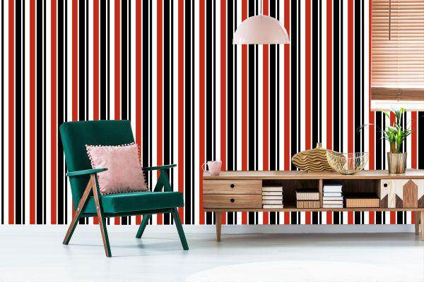 Behang Klassieke Verticale Strepen Voor Het Salon Office - Afbeelding 6