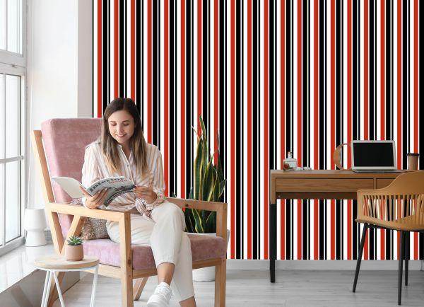 Behang Klassieke Verticale Strepen Voor Het Salon Office - Afbeelding 7