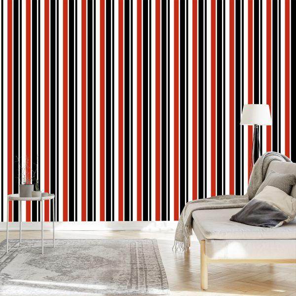 Behang Klassieke Verticale Strepen Voor Het Salon Office - Afbeelding 3