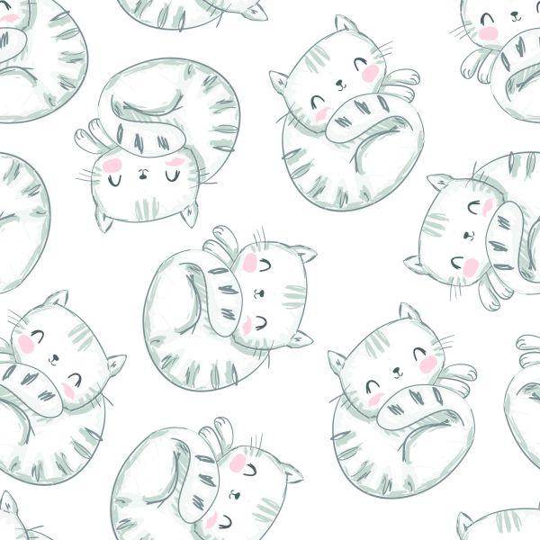 Behang Voor Kinderen - Slapende Katten - Afbeelding 2