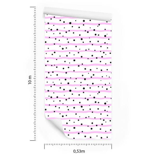 Behang Stippen En Roze Strepen - Afbeelding 8