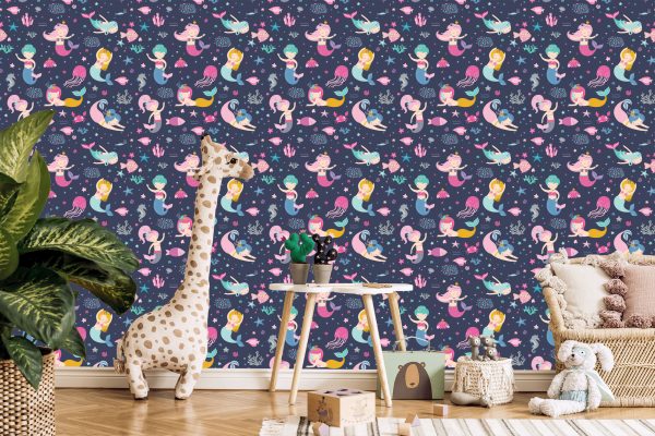 Behang Zeemeerminnen Uit Een Sprookje Voor De Kinderkamer - Afbeelding 5