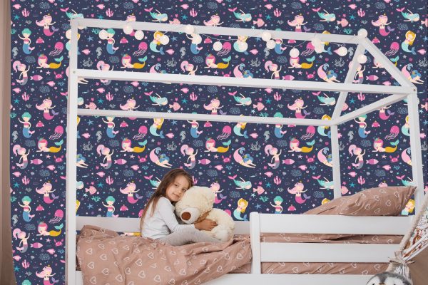 Behang Zeemeerminnen Uit Een Sprookje Voor De Kinderkamer - Afbeelding 7