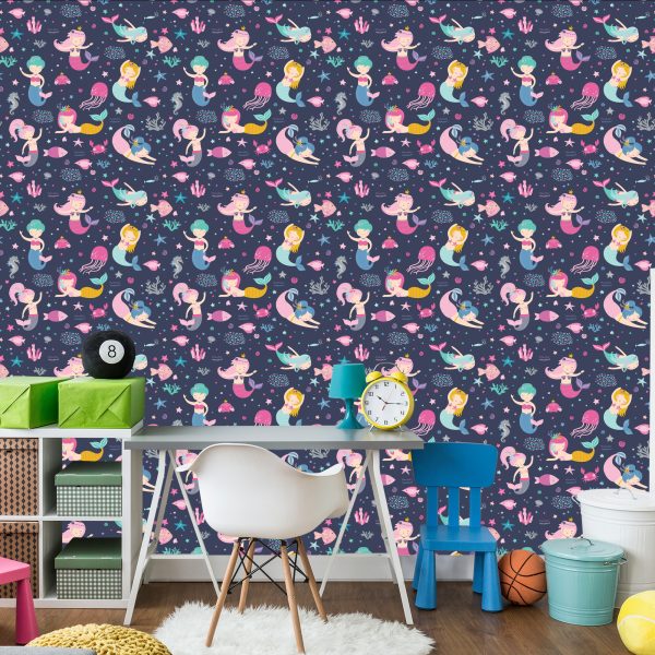 Behang Zeemeerminnen Uit Een Sprookje Voor De Kinderkamer - Afbeelding 4