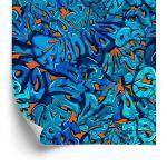 Behang Graffiti-Inscripties In Blauwtinten