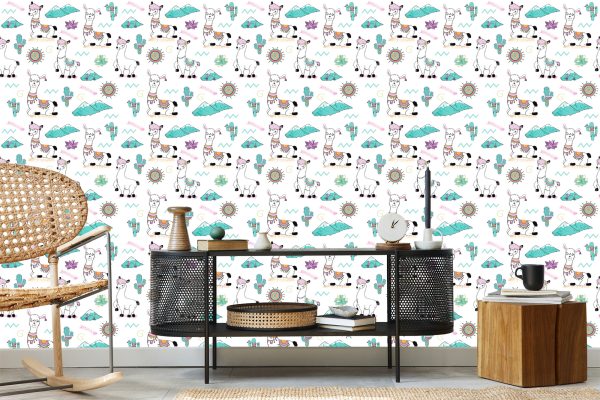 Behang Met Lamami Zonnebloemen Voor Babykamer - Afbeelding 5