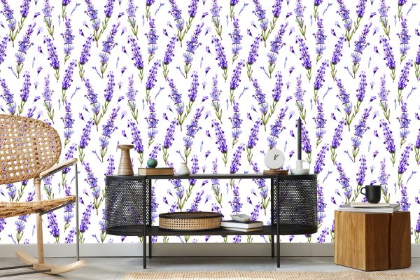 Behang Violette Bloemen - Afbeelding 5