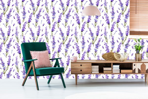 Behang Violette Bloemen - Afbeelding 6