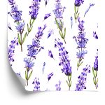 Behang Violette Bloemen