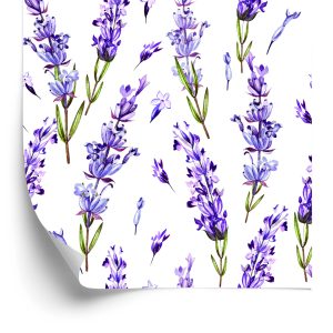 Behang Violette Bloemen