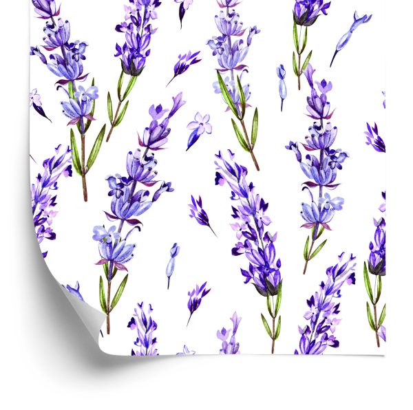 Behang Violette Bloemen