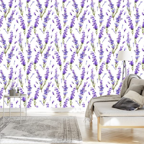 Behang Violette Bloemen - Afbeelding 3