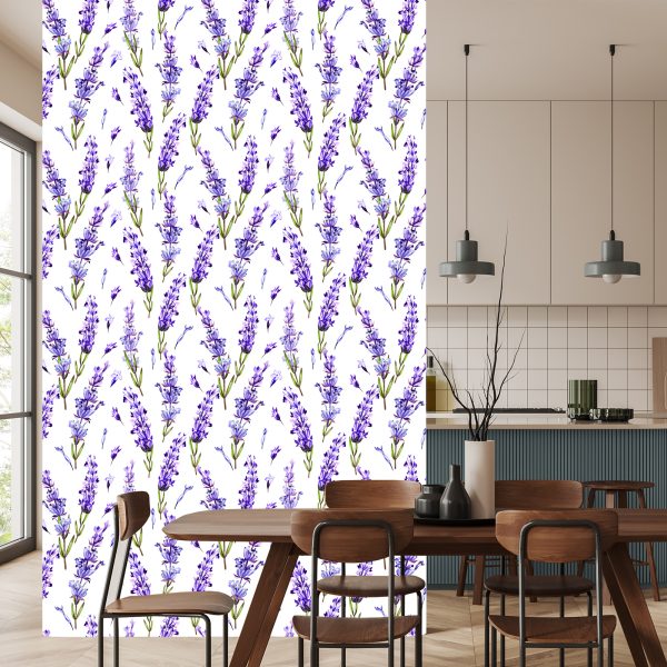 Behang Violette Bloemen - Afbeelding 4