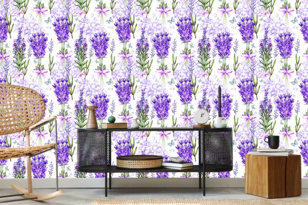 Behang Lavendel Met Strikken - Afbeelding 5