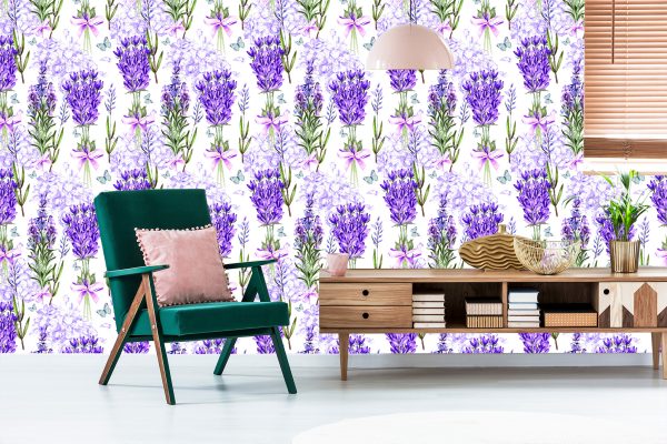 Behang Lavendel Met Strikken - Afbeelding 6