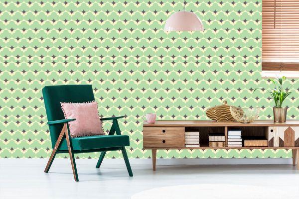Behang Pastelkleurige Retro Patronen - Afbeelding 6