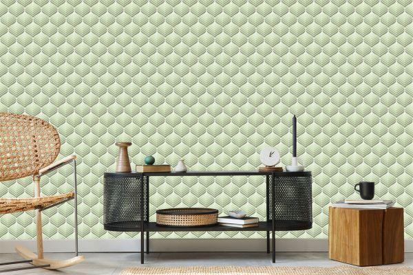 Behang Groene Retro Patronen - Afbeelding 5