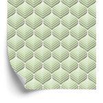Behang Groene Retro Patronen