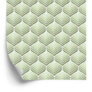 Behang Groene Retro Patronen