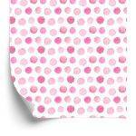Behang Aquarel Roze Stippen