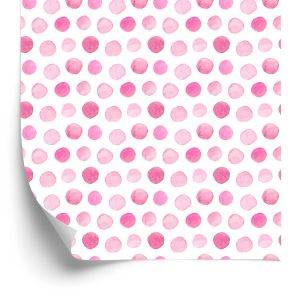 Behang Aquarel Roze Stippen
