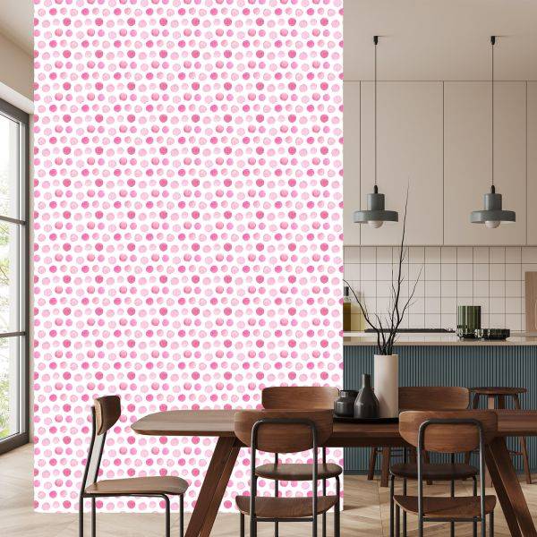 Behang Aquarel Roze Stippen - Afbeelding 4