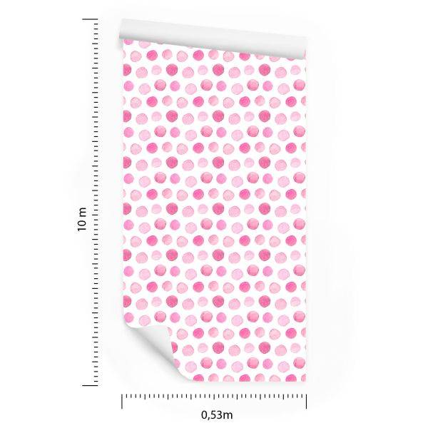 Behang Aquarel Roze Stippen - Afbeelding 8