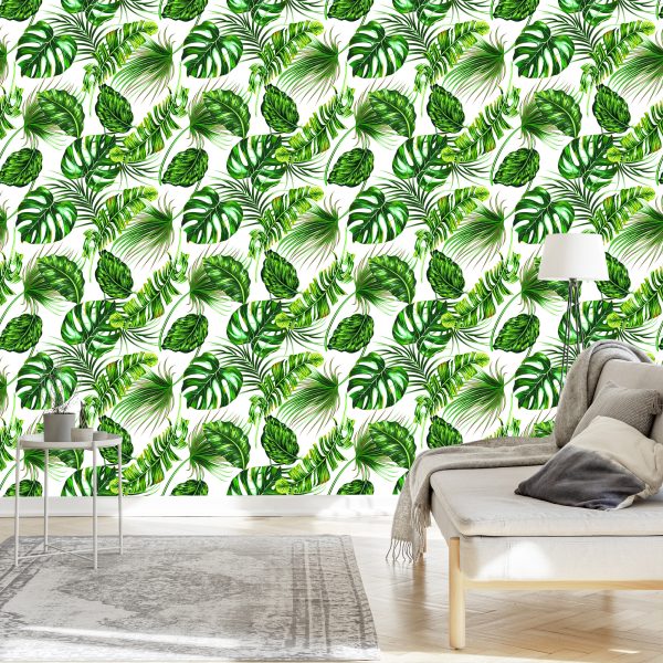 Behang Tropische Jungle Bladeren - Afbeelding 3