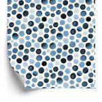 Behang Blauwe Stippen Met Waterverf