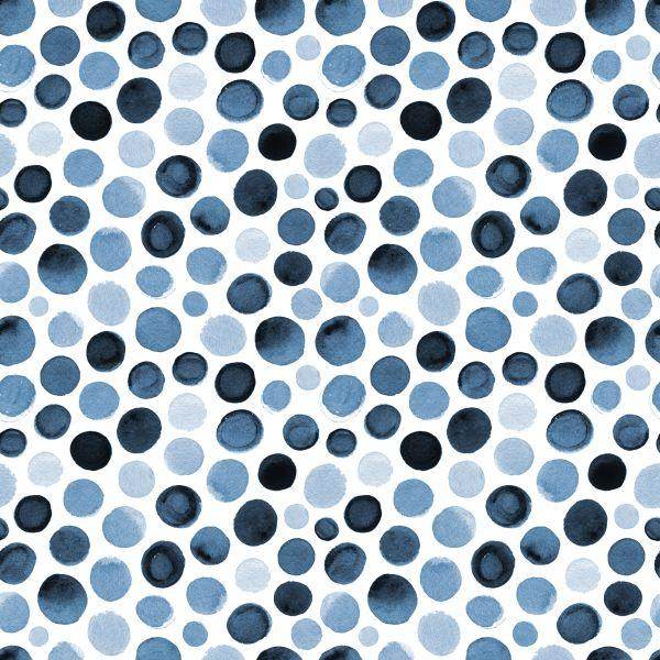 Behang Blauwe Stippen Met Waterverf - Afbeelding 2