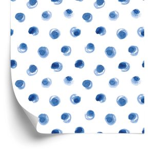 Behang Blauwe Stippen