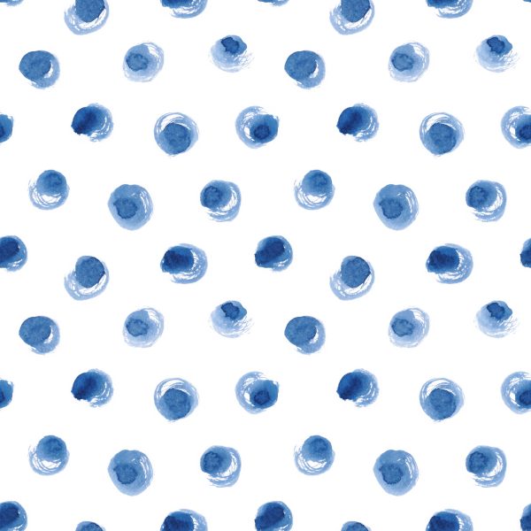 Behang Blauwe Stippen - Afbeelding 2
