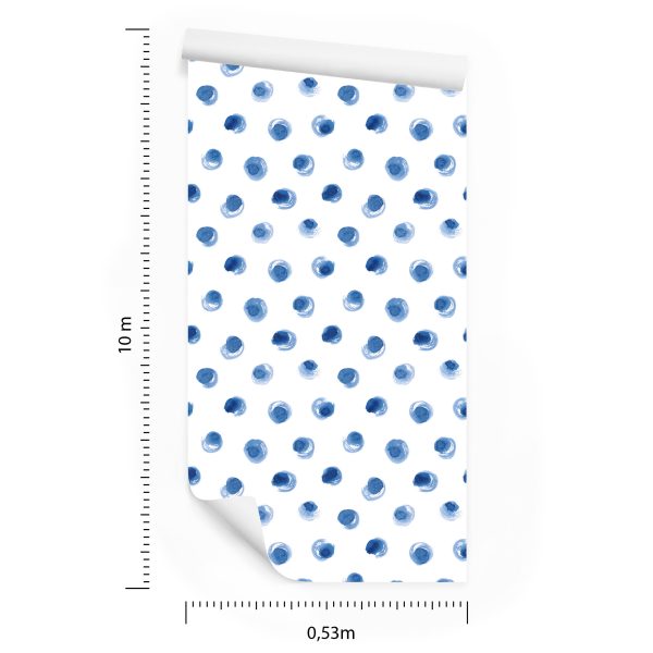 Behang Blauwe Stippen - Afbeelding 8