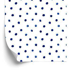 Behang Marineblauwe Kleine Stippen