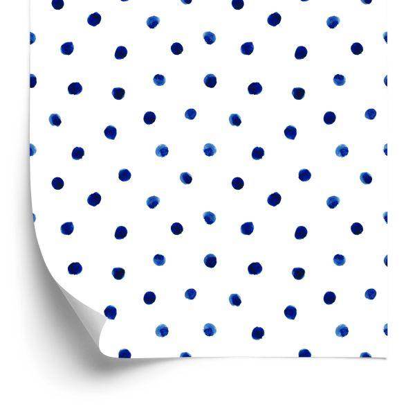 Behang Marineblauwe Kleine Stippen