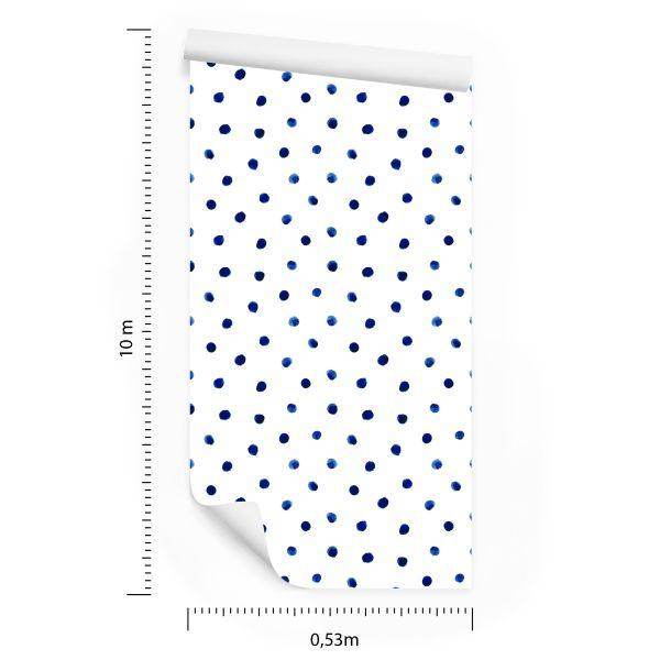 Behang Marineblauwe Kleine Stippen - Afbeelding 8