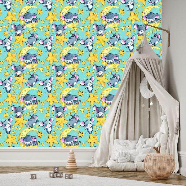 Behang In Mouse Animals Star Jongenskamer - Afbeelding 3