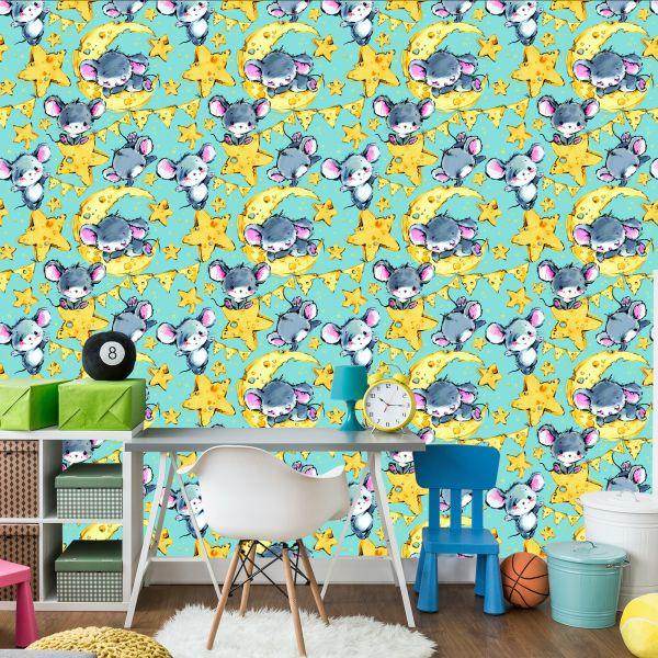 Behang In Mouse Animals Star Jongenskamer - Afbeelding 4