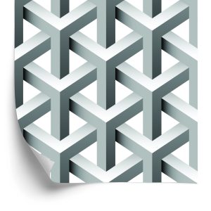 Behang Geometrisch 3D-Effect Met Diepte Voor De Woonkamer