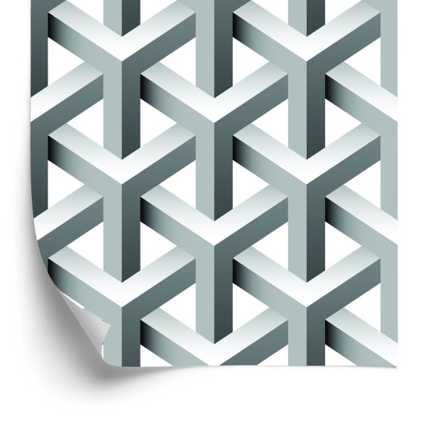 Behang Geometrisch 3D-Effect Met Diepte Voor De Woonkamer