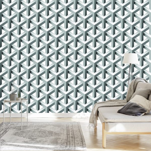 Behang Geometrisch 3D-Effect Met Diepte Voor De Woonkamer - Afbeelding 3