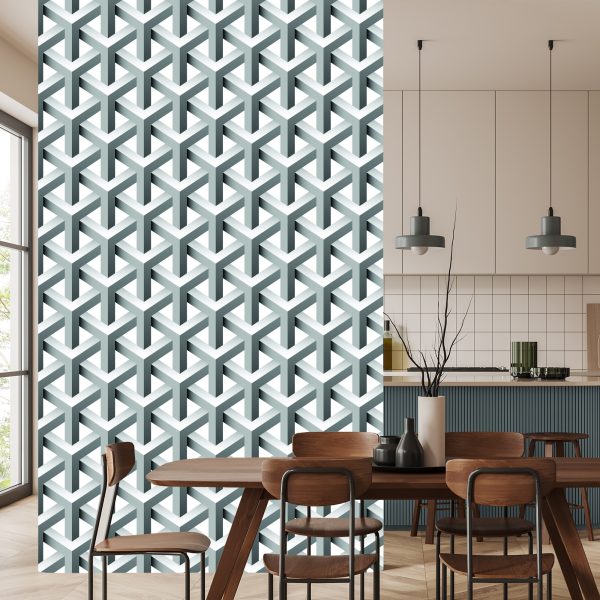 Behang Geometrisch 3D-Effect Met Diepte Voor De Woonkamer - Afbeelding 4