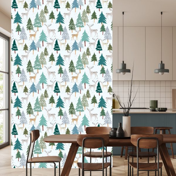 Behang Bomen, Groen, Dieren, Bos! - Afbeelding 4