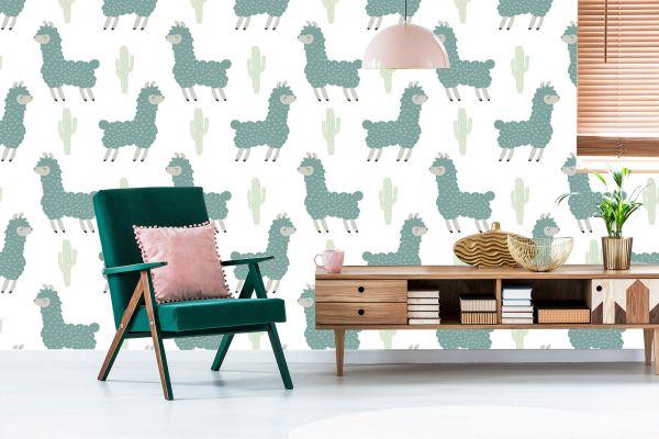 Behang Lama Cactussen Natuur Kinderkamer - Afbeelding 6