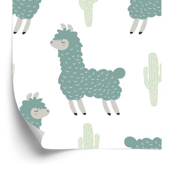 Behang Lama Cactussen Natuur Kinderkamer
