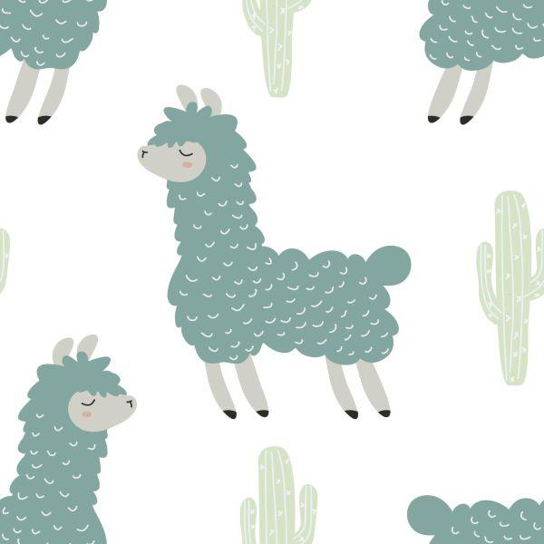 Behang Lama Cactussen Natuur Kinderkamer - Afbeelding 2