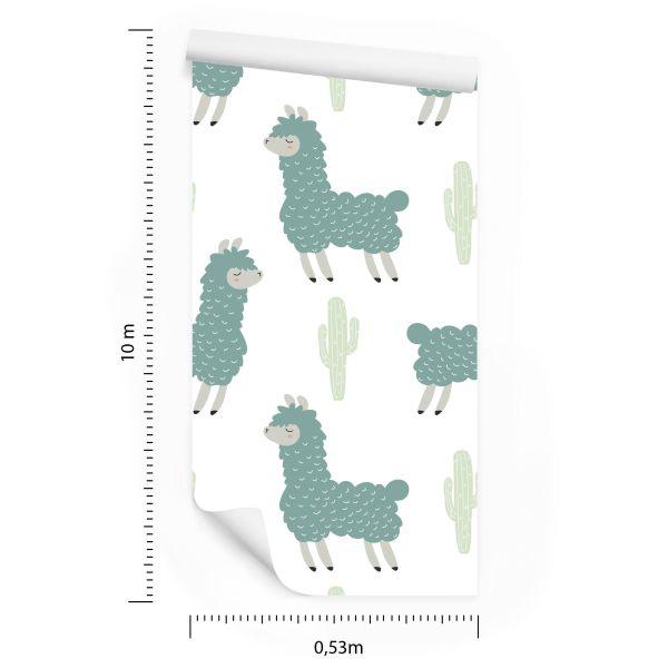 Behang Lama Cactussen Natuur Kinderkamer - Afbeelding 8