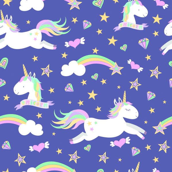 Behang Voor Kinderen - Eenhoorns, Wolken En Regenbogen - Afbeelding 2