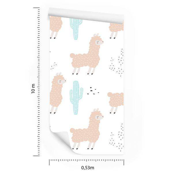 Behang Natuur Kinderkamer Met Lamami - Afbeelding 8
