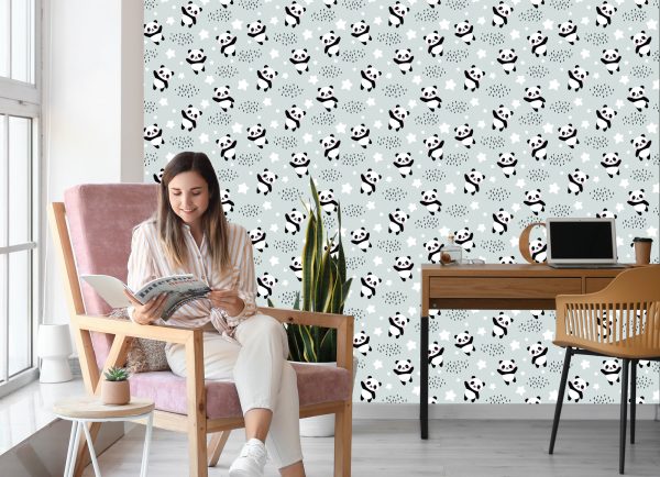 Behang Panda's Onder De Sterren - Afbeelding 7